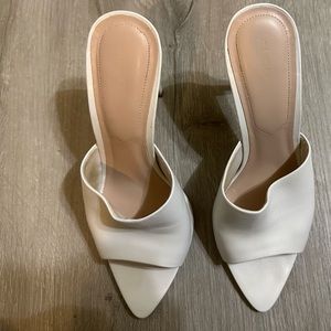 White slipper heels